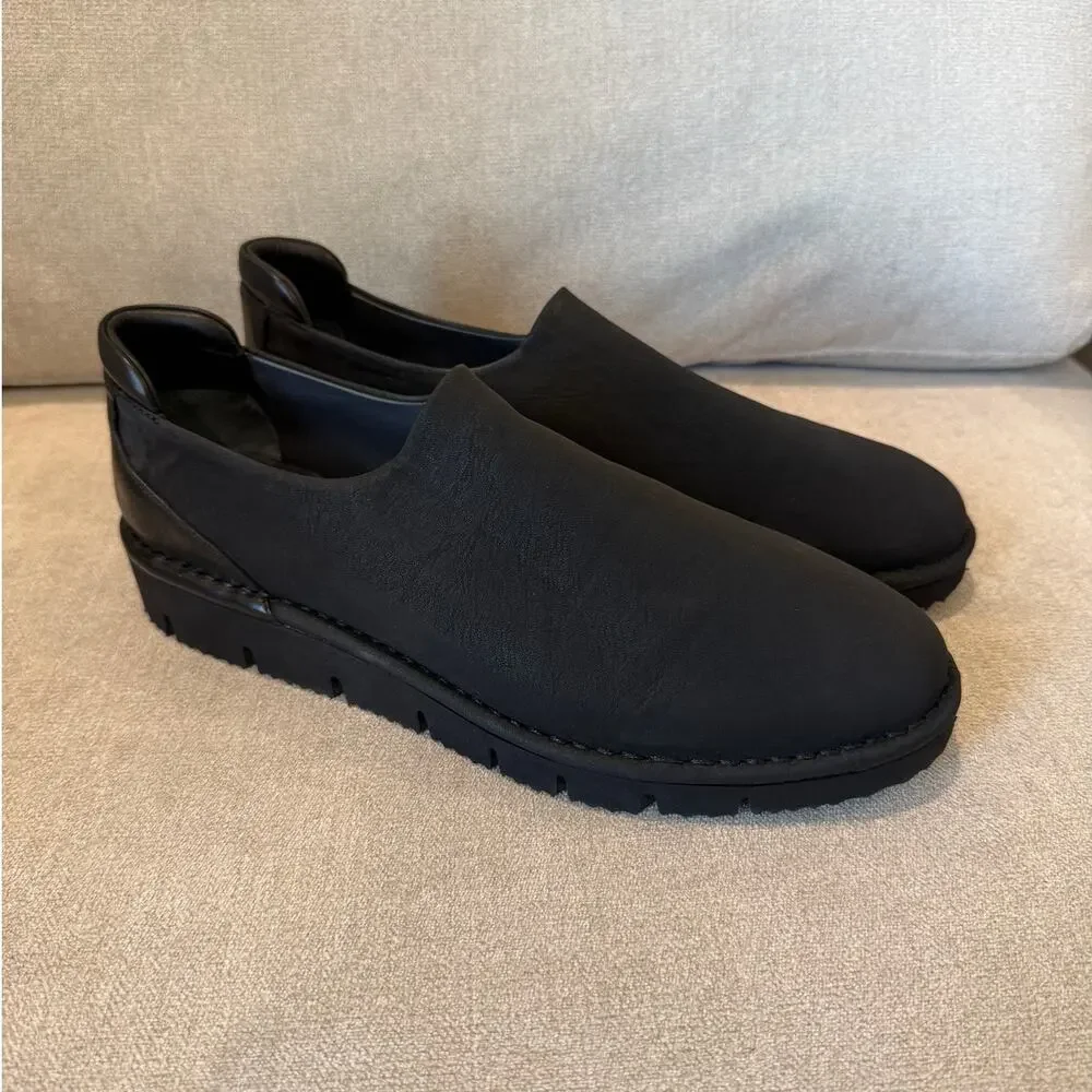 Donald Pliner Black Casha Crepe Slip On‎ Loafer Shoe Size Men's 8.5 / Women's 10